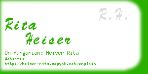 rita heiser business card